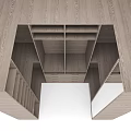 Modern Natural Wood Wardrobe Interior Design With Open Shelves Drawers And Compartments