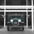 4S Store Modern Showroom With Blue Red Black Classic Cars On