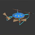 Aerospace Space Exploration Blue Drone With Modern Design And Four Propellers 3d model