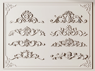 French carved plaster 3d model