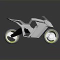 Futuristic Modern Motorcycle With Sleek White Body And Yellow Accent Rims Concept Design