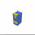 Blue And Yellow Industrial Control Unit With Control Panel And Cabinet