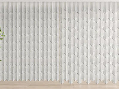 Modern White Room Divider With Geometric Textured Panels For Interior Decor 3d model
