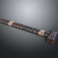 Traditional Medieval Mace Weapon with Metal Cylindrical Segments and Wooden Shaft