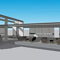 Modern Gallery Shelf Leisure Gallery Shelf Landscape Gallery Shelf 3d model