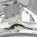 Modern Hotel Building Design With Unique Roof Structure And Urban Green Surroundings