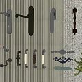 Jane European door handle door handle combination 3d model
