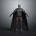 Batman Character Design In Gray Suit With Black Cape And Yellow Utility Belt