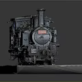 Vintage Steam Train Model Showcased On Metallic Display Platform With Classic Details