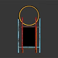 Outdoor Playground Equipment with Colorful Red Yellow Green Cylinders Blue Slide and Metal Ladder Frame