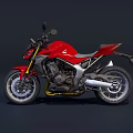 Red Sporty Modern Motorcycle With Sleek Body And Metallic Details