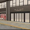 Sleek Modern Hair Salon Exterior Design With Spacious Glass Entrance And Trendy Outdoor Lounge Area