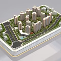 Professional Commercial Equipment for Residential Model Display with High Rise Buildings Greenery and Roads