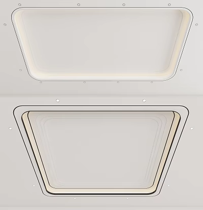 Modern Ceiling Design With Recessed Lighting And Clean Lines 3d model