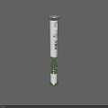 White Cylindrical Tube With Green Accents And Elegant Decorative Design