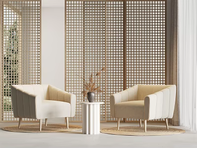 Quiet leisure sofa combination chair side combination 3d model