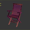 Wooden Folding Leisure Chair With Slat Design And Comfortable Armrests For Relaxation