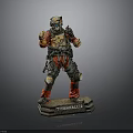 Titanfall 2 Character Figurine With Armored Suit Red Pants And Clenched Fists On Base