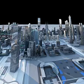 Aerial Planning of Urban City Landscape With Buildings Streets Water Bodies And Mountains