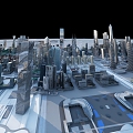 Aerial view of city, city planning, city building 3d model