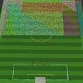 High Quality Football Field Turf With Goal Posts And White Markings