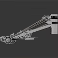 Silver Mechanical Weapon Model With Detailed Structure And Long Components