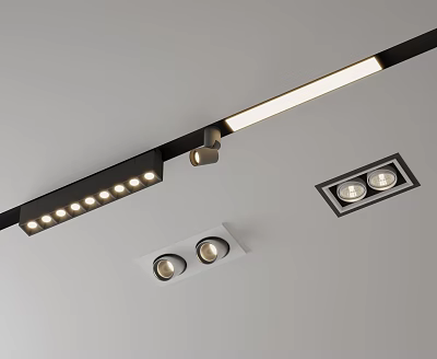 Modern Recessed Downlights And Track Spotlights For Home Ceiling Interior Lighting 3d model
