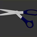Metal Blade Scissors With Blue Handles On Smooth Surface For Daily Use