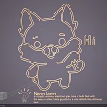 Cute Cartoon Fox Neon Lamp With Hi Lettering And Decorative Design For Room Decor