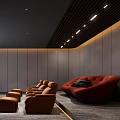 Modern Home Theater Interior Design With Large Screen Comfortable Seating And Ambient Lighting