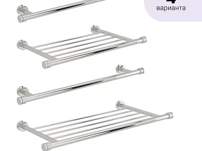 Stainless Steel Bathroom Accessories With Multiple Towel Racks And Wall Mounted Holders 3d model