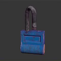 Blue Padlock Hardware Tool With Metal Shackle And Textured Body Design