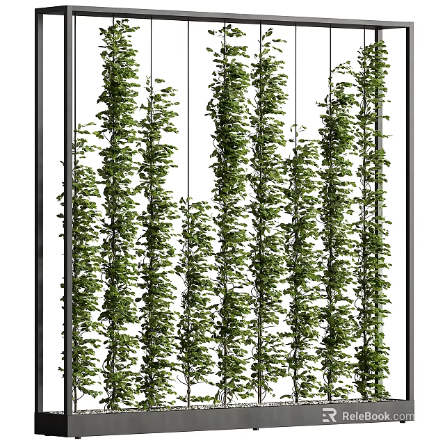 Green Plant Wall With Lush Vertical Foliage For Indoor Decorative Living Design 3d model 