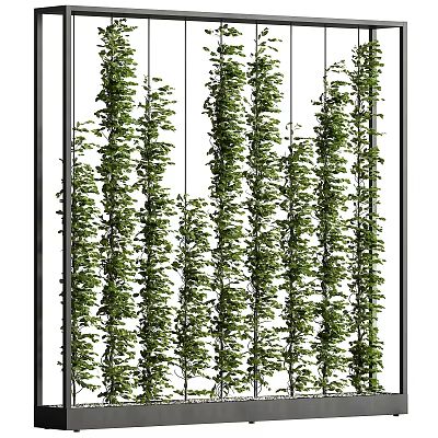 Green Plant Wall With Lush Vertical Foliage For Indoor Decorative Living Design 3d model