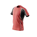 Red And Black Color Block Short Sleeved T Shirt For Sports
