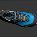 High Top Outdoor Shoes Blue and Gray with Light Blue Laces and Durable Sole