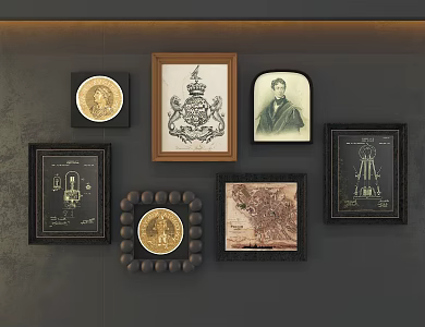 medieval decorative painting vintage decorative painting 3d model