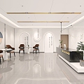 Hotel lobby front desk 3d model