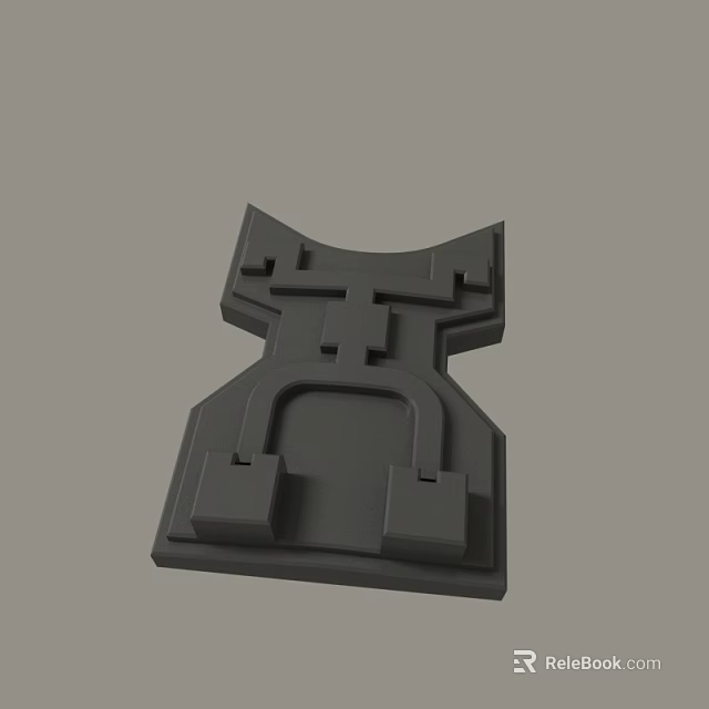 Gray 3D Printed Mechanical Part With Geometric Structure And Detailed Design Components 3d model