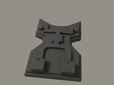 Gray 3D Printed Mechanical Part With Geometric Structure And Detailed Design Components 3d model