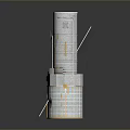Satellite Models With Yellow Solar Panels Arranged On Gray Background With Reflections