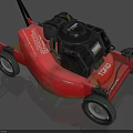 Red TITAN Honda Lawn Mower With Black Engine And Four Durable Wheels