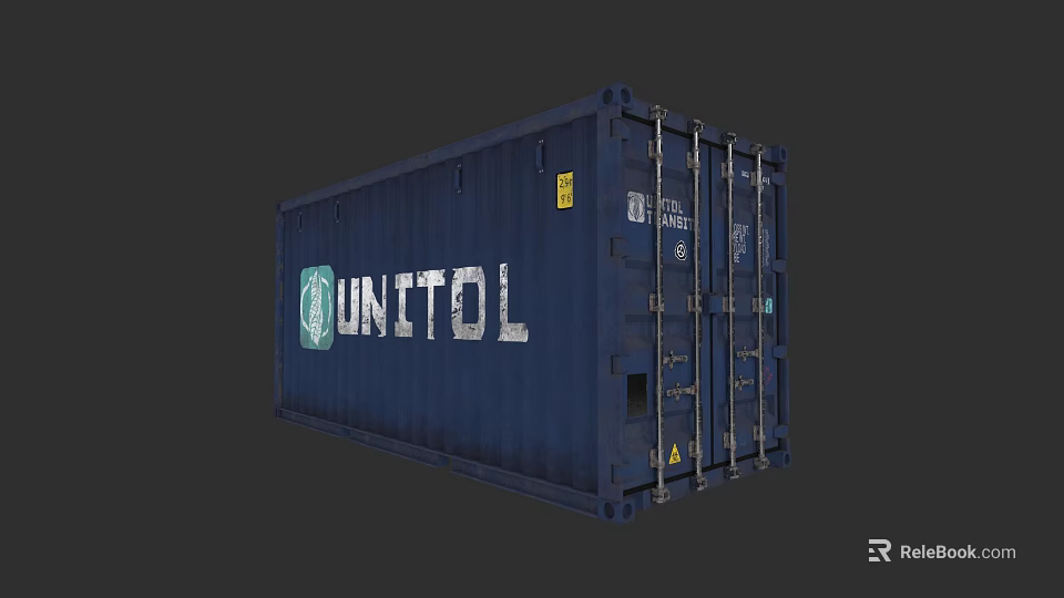 Blue UNITOL Container Building Structure With Industrial Design For Modern Construction Projects 3d model 