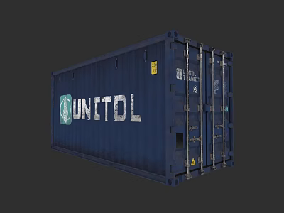 Blue UNITOL Container Building Structure With Industrial Design For Modern Construction Projects 3d model