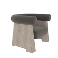 Modern Accent Chair With Curved Arms Upholstered Seat And Textured Frame