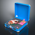 Open Blue Toy Suitcase Interior With Play Scene And Mini Figures