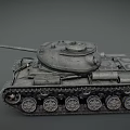 Realistic Vintage Military Tank 3D Model with Detailed Armored Exterior Cannon Barrel and Track Wheels