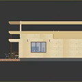 Cartoon Style Wooden House Model With Interior Structure Balcony And Bedroom Elements