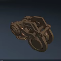 Golden Bronze Mechanical Car Model With Intricate Gear Design And 3D Rendering