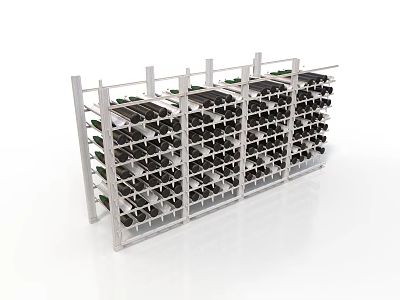 Sturdy Metal Wine Rack With Multiple Tiers For Organized Bottle Storage 3d model